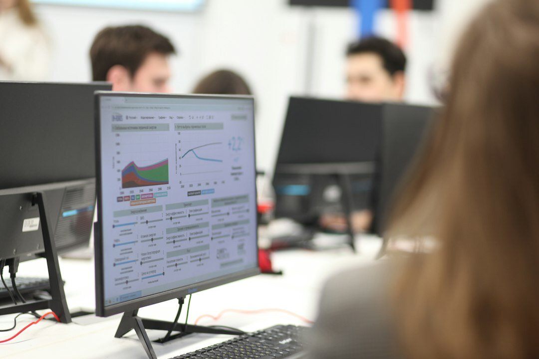 team analyzing data