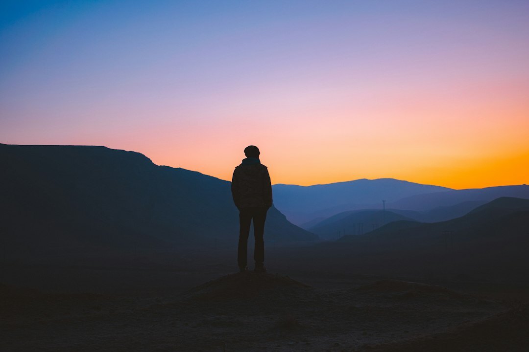 courageous person standing tall